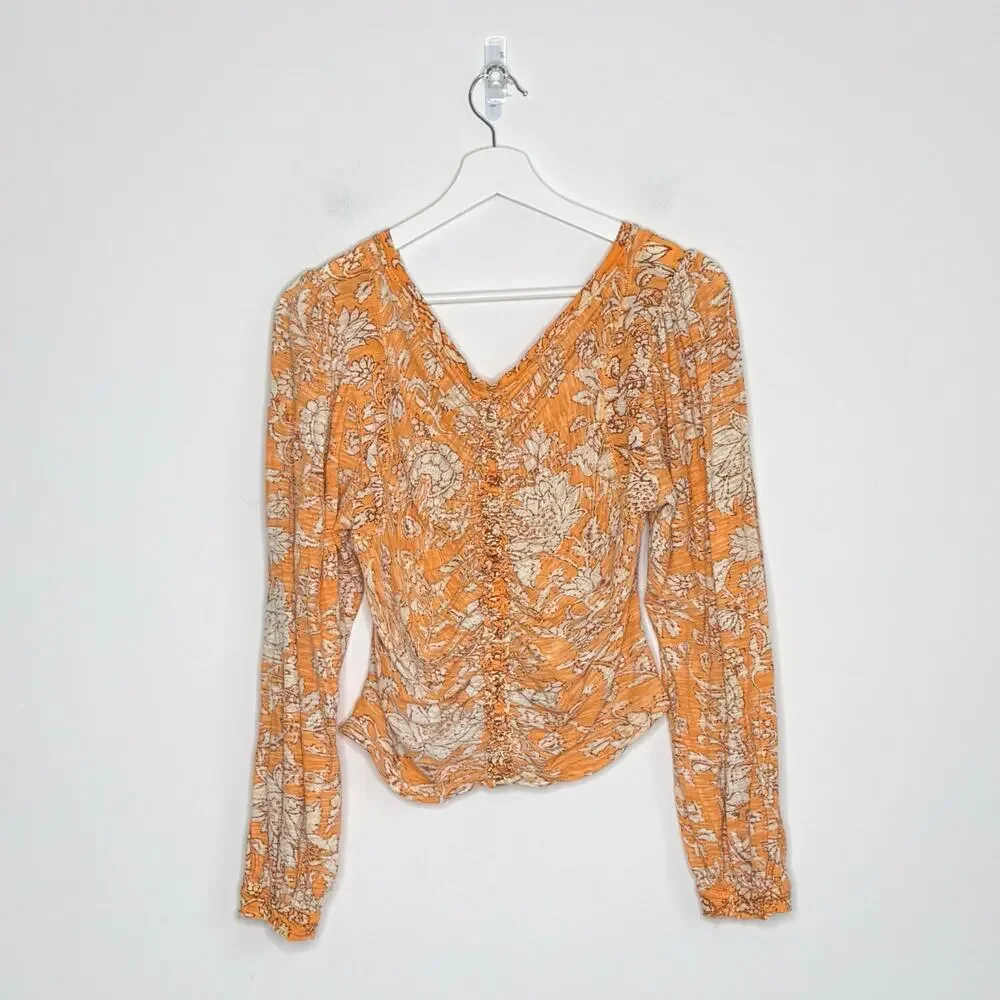 FREE PEOPLE | Say the Word Ruched Crop‎ Top | L